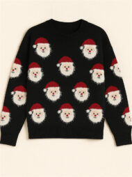 Women's Stylish Christmas Santa Claus Pattern Pullover Sweaters - Image 6