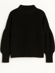 Women's Elegant Solid Color Turtle Neck Raglan Sleeve Knitted Sweater - Image 4