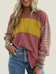 Women's Cute Color Block Long Sleeve Casual Top - Image 11