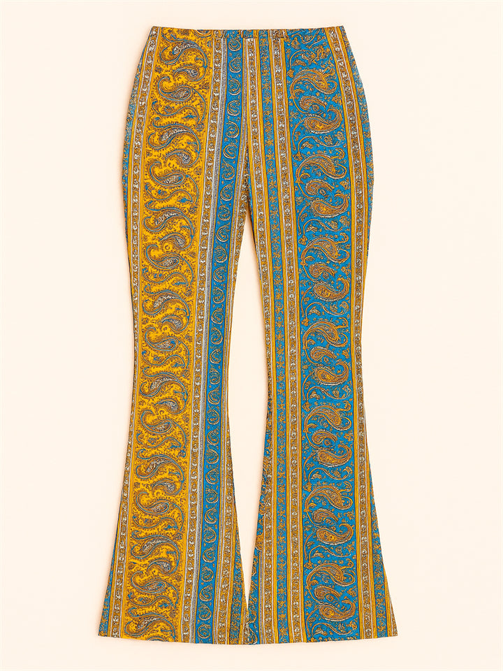 12d907e206da7429fbc349104599da1c Sexy Women's Elastic Skinny Fitted Printed Flare Pants - Image 1