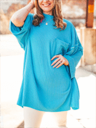 Oversize High Neck Urban Ribbed Tunic - Image 5