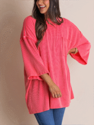Oversize High Neck Urban Ribbed Tunic
