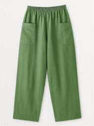 Women's Simple Solid Color Elastic High Waist Pants with Pockets - Image 8