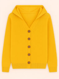 Autumn Candy Color Button Up Long Sleeve Hooded Sweaters for Women - Image 3