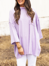 Oversize High Neck Urban Ribbed Tunic - Image 17