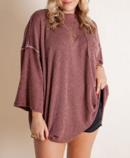 Oversize High Neck Urban Ribbed Tunic - Image 22