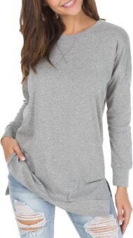 Women's Long Sleeve Side Slit Loose Tops (Buy 3 Free Shipping) - Image 6