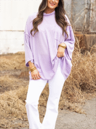 Oversize High Neck Urban Ribbed Tunic - Image 19