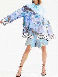 Women's Casual Fashion Paniting Style Blouse - Image 3