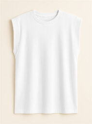 Ladies' Elegant Macaron Color Round Neck Sleeveless Shirts - Image 5