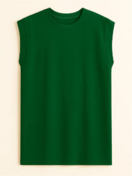 Ladies' Elegant Macaron Color Round Neck Sleeveless Shirts
