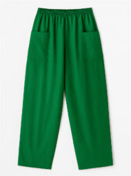 Women's Simple Solid Color Elastic High Waist Pants with Pockets - Image 9