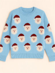 Women's Stylish Christmas Santa Claus Pattern Pullover Sweaters - Image 4