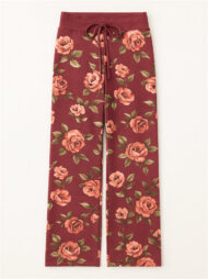 Women's Casual Floral Printed Drawstring Wide-Leg Pants - Image 4