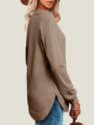 Women's High Low Curved Hem Tops - Image 2