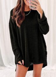 Women's Oversized Waffle Knit Top - Image 10