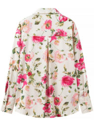 Women's Long Sleeved Floral Print Holiday Blouses - Image 2