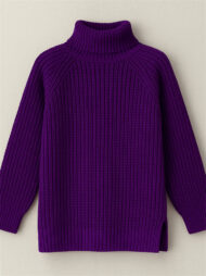 Women's Solid Color Turtleneck Split Hem Long Sleeve Knitted Sweaters - Image 7