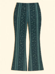 Sexy Women's Elastic Skinny Fitted Printed Flare Pants - Image 3