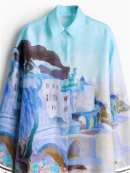 Women's Casual Fashion Paniting Style Blouse - Image 2