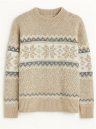 Autumn Casual Semi-high Neck Snowflakes Contrast Color Sweaters - Image 2