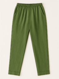 Summer Causal Solid Color Comfy Staight Leg Pants for Women