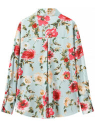 Women's Long Sleeved Floral Print Holiday Blouses - Image 4