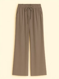Women's High Waist Solid Color Drawstring Wide Leg Flared Pants - Image 6