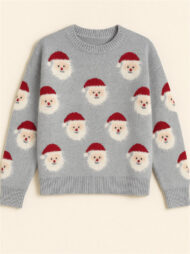 Women's Stylish Christmas Santa Claus Pattern Pullover Sweaters - Image 5
