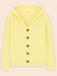 Autumn Candy Color Button Up Long Sleeve Hooded Sweaters for Women - Image 2