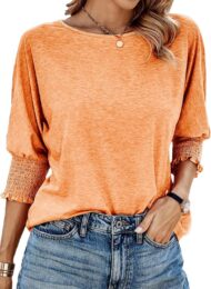 Women's Round Neck 3/4 Sleeve Basic T-Shirts (Buy 3 Free Shipping) - Image 6