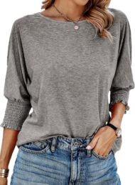 Women's Round Neck 3/4 Sleeve Basic T-Shirts (Buy 3 Free Shipping) - Image 4
