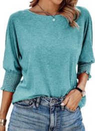 Women's Round Neck 3/4 Sleeve Basic T-Shirts (Buy 3 Free Shipping) - Image 9