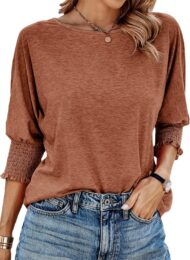 Women's Round Neck 3/4 Sleeve Basic T-Shirts (Buy 3 Free Shipping) - Image 12