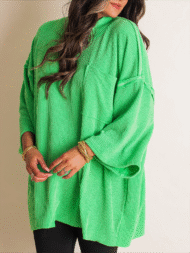 Oversize High Neck Urban Ribbed Tunic - Image 4