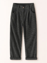 Women's Simple Solid Color High Waist Corduroy Pants - Image 6