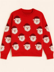 Women's Stylish Christmas Santa Claus Pattern Pullover Sweaters