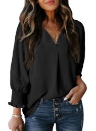 Women's Casual 3/4 Sleeve V Neck Basic Tops (Buy 3 Free Shipping) - Image 5