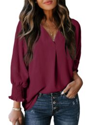 Women's Casual 3/4 Sleeve V Neck Basic Tops (Buy 3 Free Shipping) - Image 7