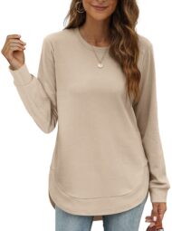 Women's High Low Curved Hem Tops - Image 4