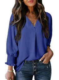 Women's Casual 3/4 Sleeve V Neck Basic Tops (Buy 3 Free Shipping) - Image 15
