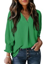 Women's Casual 3/4 Sleeve V Neck Basic Tops (Buy 3 Free Shipping) - Image 4