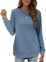 Women's High Low Curved Hem Tops - Image 12