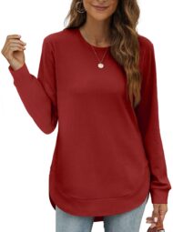 Women's High Low Curved Hem Tops - Image 15