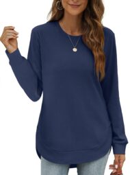 Women's High Low Curved Hem Tops - Image 13