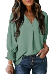 Women's Casual 3/4 Sleeve V Neck Basic Tops (Buy 3 Free Shipping) - Image 12
