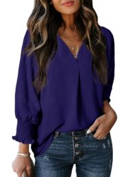 Women's Casual 3/4 Sleeve V Neck Basic Tops (Buy 3 Free Shipping) - Image 16