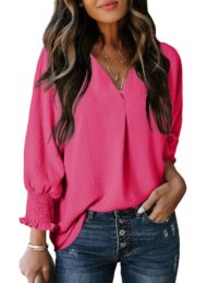 Women's Casual 3/4 Sleeve V Neck Basic Tops (Buy 3 Free Shipping) - Image 10