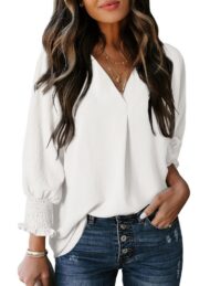 Women's Casual 3/4 Sleeve V Neck Basic Tops (Buy 3 Free Shipping) - Image 8