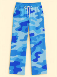 Women's Casual Camouflage Print Drawstring Wide Leg Pants - Image 6